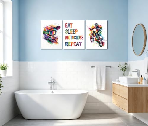 Image of Frimeeme Motocross Wall Art Poster, 12x16 in, Set of 3