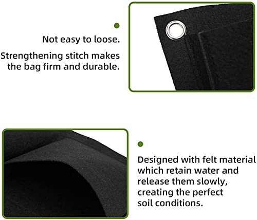 Whatwears Hanging Planter Bags, 9 Pocket Hanging Vertical Wall Planter Planting Grow Bags Outdoor Indoor Gardening Vertical Greening Flower Container, Planting Bags Storage Bags（Black） #TOP5