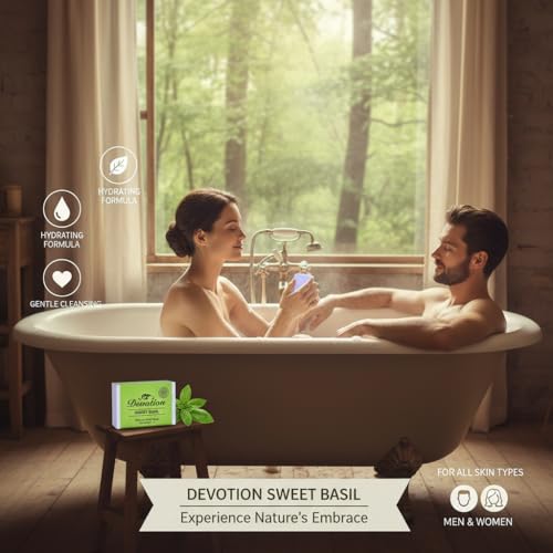Image of Devotion | SWEET BASIL Natural Bath Soap | Pack of 6 | 75g Each | Gentle & Refreshing | For All Skin Types