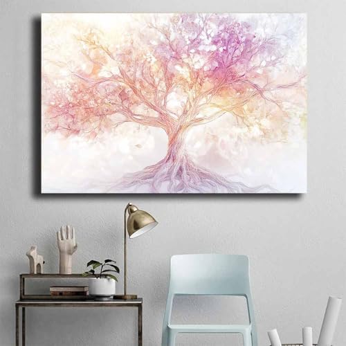 Arbre de vie impression sur toile poster nature 50x70cm blanc - 4