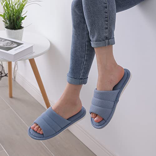 Image of shevalues Summer House Slippers for Women Men Breathable Waffle Indoor Slippers Slip-on Open Toe Home Shoes