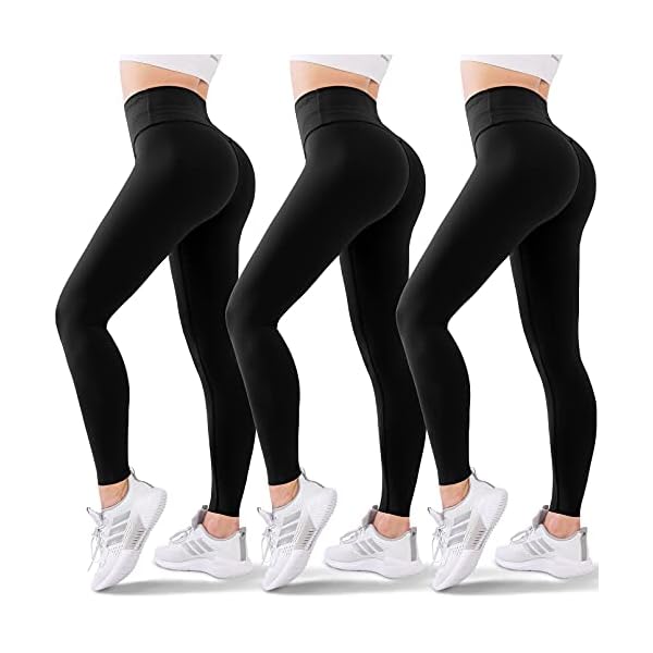 Blisset-3-Pack-High-Waisted-Womens-Leggings-No-See-Through-Butt-Lift-Tummy-Control-Yoga-Pants-Workout-Running-Legging Blisset 3 Pack High Waisted Leggings for Women-Soft Athletic Tummy Control Pants for Running Yoga Workout Reg & Plus Size