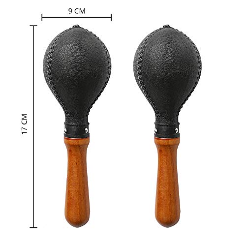 Percussion Maracas Pair of Shakers Rattles Sand Hammer Percussion Instrument with ABS Plastic Shells and Wooden Handles for Live Performances and Recording Sessions