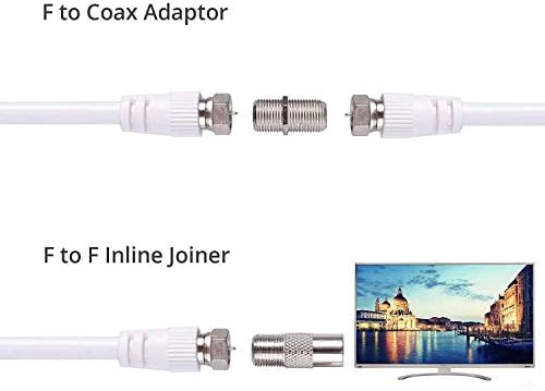 Justech 6 Way Satellite Splitter F Type Splitter Coax Cable Splitter 5-2500MHz with 1.5m Coax Cable F Plugs for Sky Box Telewest Eurovox Starview Dreambox