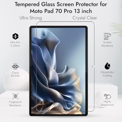 Image of Robustrion Tempered Glass for Moto Pad 70 Pro 13 inch Screen Protector, 1 Pack