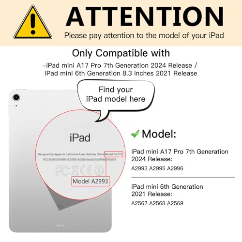 Image of Magnetic 4 Way Privacy Screen for iPad Mini 7 A17 Pro /Mini 6 6th Gen 8.3 inch | Snap On Installation, Removable Anti Blue Light Glare Anti Fingerprint Screen Protector Privacy Filter