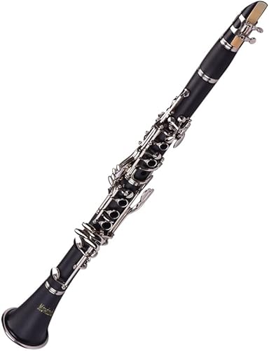 Miniatura 8 de Clarinete plano Bb - Instrumento de viento de madera para estudiantes principiantes de 17 teclas con 2 barriles y estuche de transporte, incluye kit