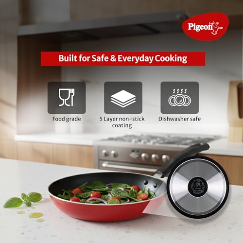 Pigeon By Stovekraft Mio Aluminium Gift Set, Red (8 Pieces)