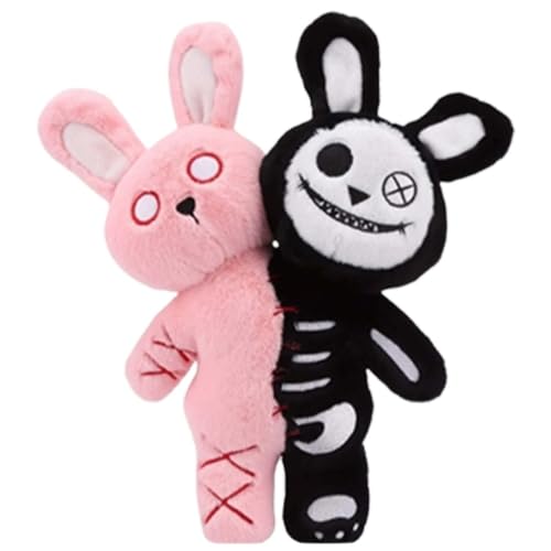 Conejo de peluche de dos cabezas de 11 pulgadas, regalo perfecto para amantes del terror