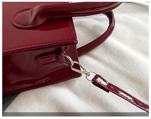 Image of Patent Leather Handbag Shinny Clutch Purse Mini Shoulder Bag Evening Purse for Women