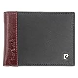 Pierre Cardin TILAK30 324 Cartera de Hombre de Piel auténtica con Ranuras para Tarjetas Monedero Compartimento para Billetes 12 x 9,5 x 2,5 cm Negro y Rojo