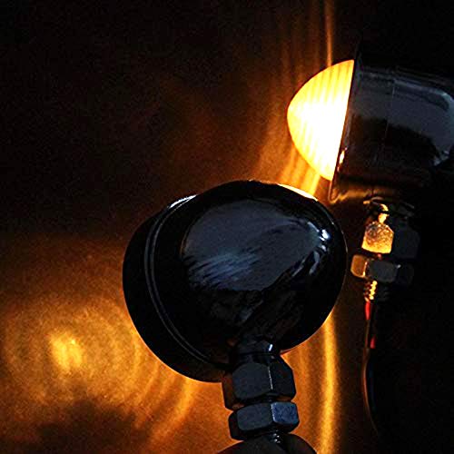 Motorcycle Turn Signals 2pcs Chrome Front Rear Turn Signals 12V with Bullet Shape and Amber Lights Fit Universal Fit for Harley Honda Yamaha Dukati Suzuki Kawasaki