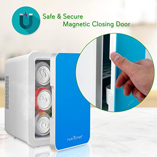 Nutrichef Portable Mini Fridge - Personal Compact Electric Cooler And Warmer Box With 4 Liter / 6 Can Storage, Includes 110V & 12V Ac/Dc Power For Home, Office, Car, Rv & Boat #TOP6