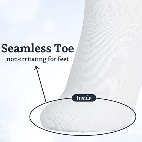 Image of +MD Bamboo Viscose Ankle Diabetic Socks for Men & Women, 6 Pairs, Soft Cushioned, Non-Binding Loose Top, Extra Wide