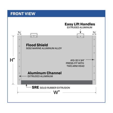 2 In 1 Bundle - Outside Mount Door Flood Barrier Shield (5127Ma) + Door Flood Barrier Threshold (319Ma), Size: (36'' X 48'') #TOP1