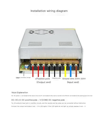 Alimentation à découpage 24 V 15 A avec boîtier ventilé et support de fixation robuste