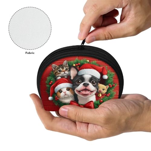Dolyues Christmas Animal Small Coin Purse for Women Girls Zipper Change Bag Mini Pouches Travel Makeup Bag for Purse Christmas Gift Shell Coin Purse Cute4
