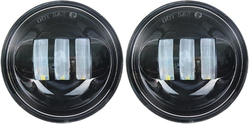 Phare de moto double LED 4.5 pouces étanche noir feux de croisement ronds