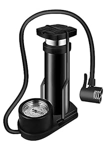 Black Foot Pump | Aluminum + ABS Portable Foot Activated Foot Air Pump for car and Bike Bicycle