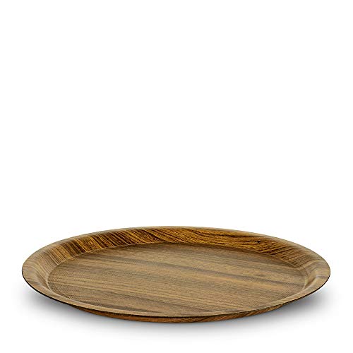 Image of Freelance Nature Kraft Serving Tray Beige, 33 cm, Round-Nonslip Surface, Break-Resistant, Decorative Anti Skid Kitchen & Dining /CoffeeTable Trays for Breakfast /Food /TeaBrown-Made in Europe