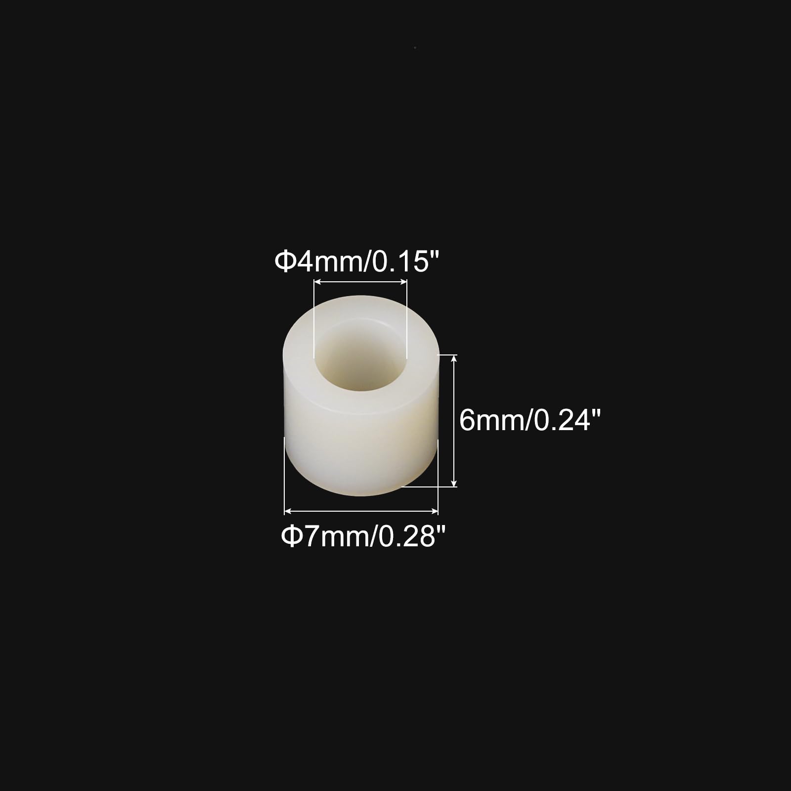 Round Spacers Washers For M3 Screws ABS OD 7mm, ID