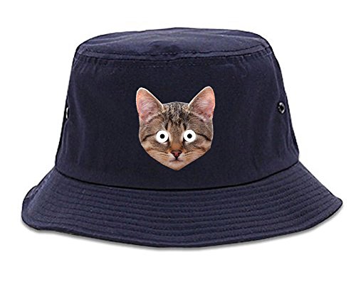 Kings Of NY Cats Crazy Odd Kittens Funny Bucket Hat Navy Blue