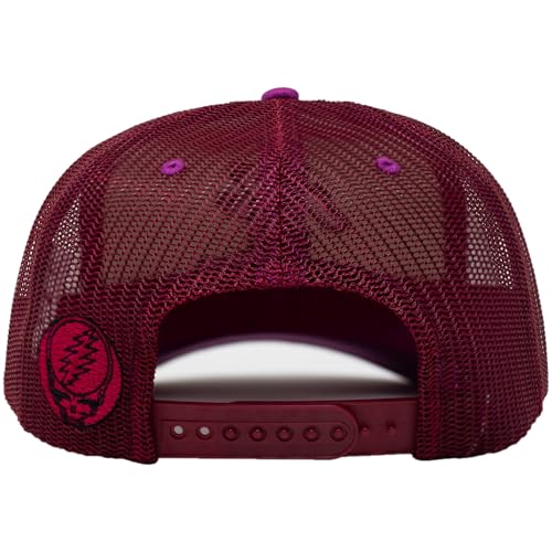 Image of Ripple Junction Grateful Dead Snap Back Structured Trucker Hat Embroidered Dancing Bear Steal Your Face Officially Licensed