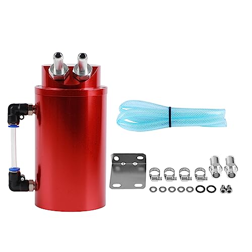 Depósito de aceite de aluminio, colector de aceite universal para coche, colector de aceite, depósito de compensación, depósito de aceite con conexiones de manguera de 10 y 15 mm
