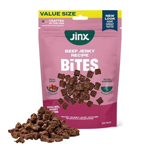 Jinx Beef Bites Jerky Dog Treats - Soft & Chewy All Natural Dog Jerky Treats with Grass-Fed Beef - Pet Products for All Dogs (Puppies Adults & Seniors) - 15oz