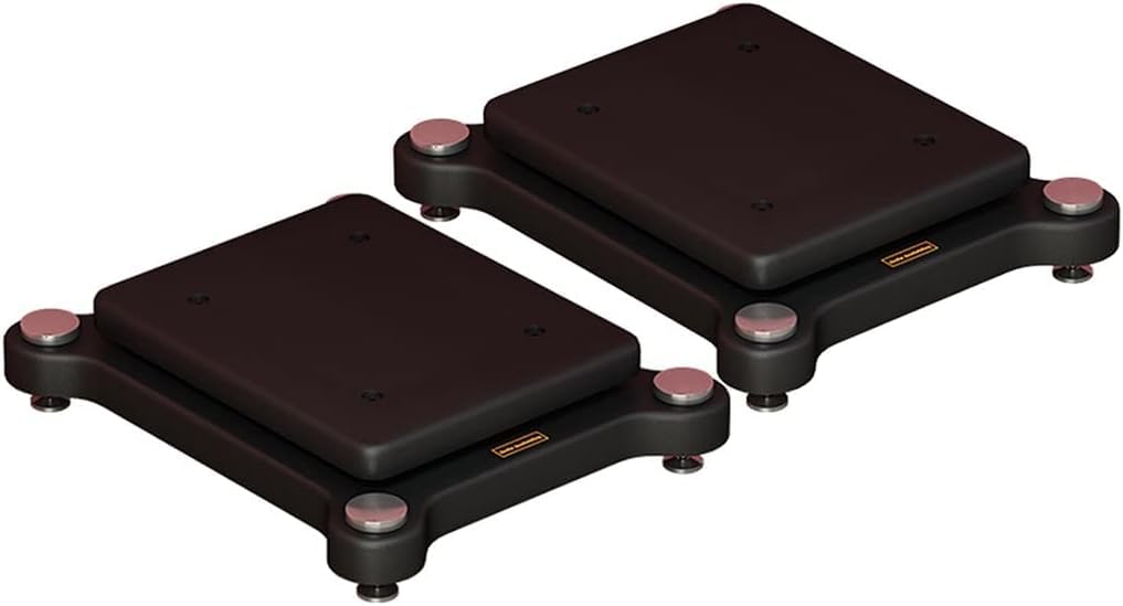 Coppia di supporti per altoparlanti, piattaforme di isolamento audio con punte e cuscinetti per libreria e altoparlanti surround, uso home theater studio