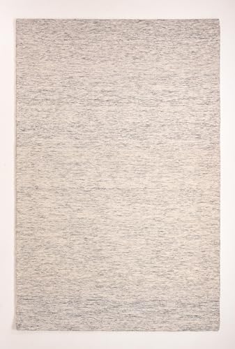 Image of Abstract Collection Handmade Area Rug - 100% Wool Pile, Contemporary Modern Textured Carpet for Living Room, Bedroom, or Office | Cotton Backing, Thick & Plush (Light Grey, 8' x 10')