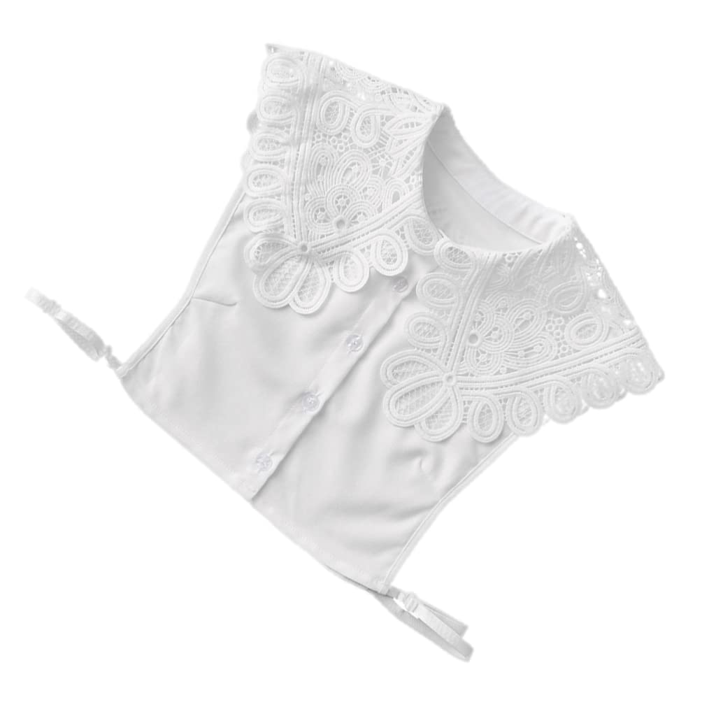 AmosfunAmosfun Lady Fake Collar White Lace Collar Hallow Fake Collar All- match Lace Shawl Collar Sweet False Shirt Collar Sweater Dress Collar Blouse Collar for Woman Girls