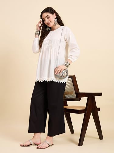 Image of Nermosa Women's Loose Cotton Relaxed Fit Palazzo