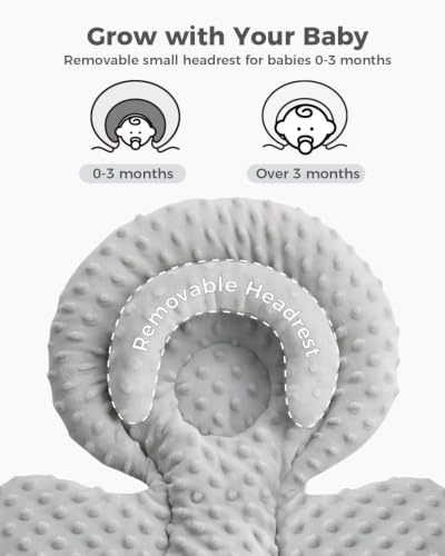 Image of TinlyFinly Infant Car Seat Insert Muslin Cotton Reversible, Gray