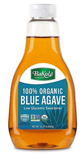 Bakol Blue Agave Nectar - All Natural Low Glycemic Agave Syrup Sweetener for Cocktails Hot and Cold Drinks Pancake - Gluten-Free Non GMO - 660g