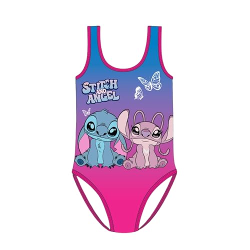Disney Stitch y Angel Bañador para Niña, Bañador de Una Pieza, Bañador de Natación Infantil, Talla 8 Años | Rosa