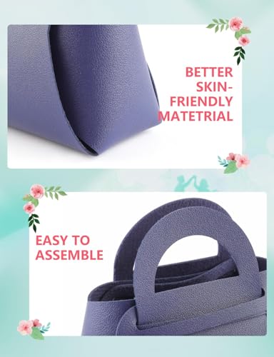 NALACAL 12 Pack Navy Leather Candy Gift Bags with Handles | Reusable Party Favor Boxes for Weddings, Baby Showers, Birthdays