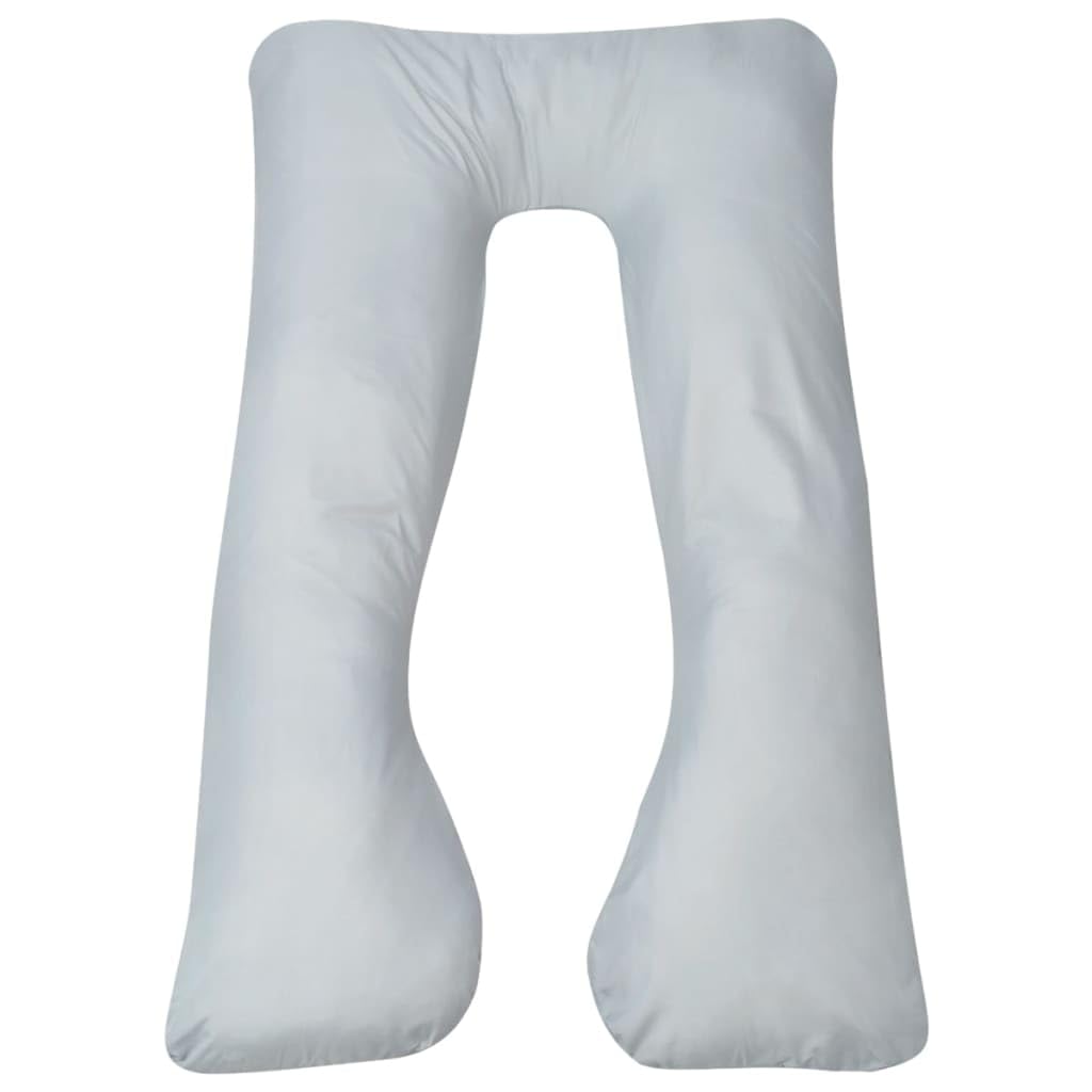 Schwangerschaftskissen 90x145 cm Grau mit abnehmbarem Bezug, ergonomisches U-förmiges Stillkissen für Rücken- und Bauchstütze, atmungsaktiv, waschbar, ideal für Schwangerschaft und Stillzeit