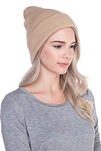 Image of Top Level Beanie Men Women - Unisex Cuffed Plain Skull Knit Hat Cap