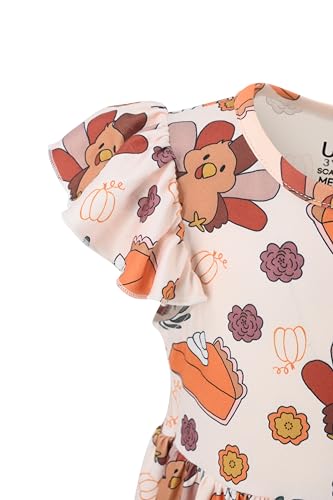 Image of Unique Baby Girls' Short Sleeve Everyday Printed Dresses for Kid and Toddler, Sizes 2T-12Y