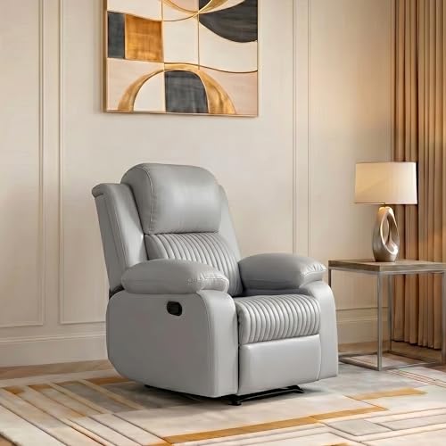 Image of Seventh Heaven Miami 1 Seater Recliner | Single Sofa Chair for Living Room Comfort | Ergonomic Design (Leatherette - Grey)