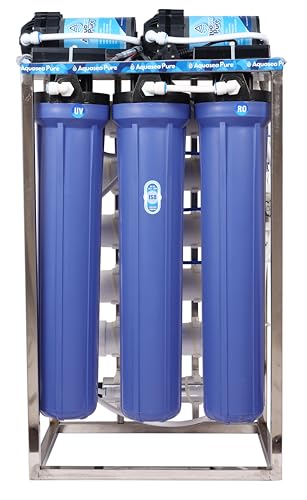 Image of 50 LPH Commercial Ro + Uv Protection RO Water Purifier Plant Stainless Steel With High Tds Membrane And Auto Shut Off + Tds Adjuster (50 litre). Suitable for home,office,collage etc.