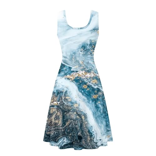 Image of Dreaweet Casual Sleeveless Dresses for Women Girls, Round Neck Tank Dresses with Pockets Summer Sundress Size XS-4XL