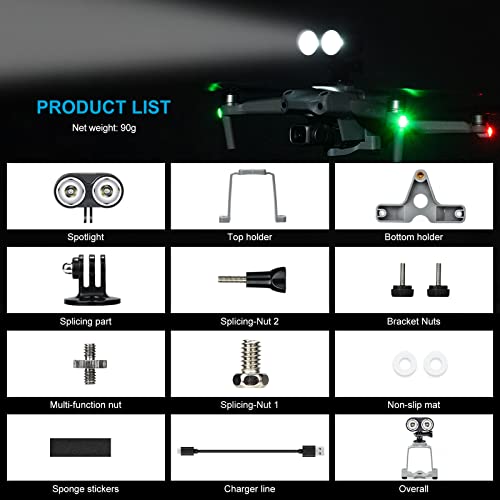 Mavic Air 2 luci spot luce notturna con supporto