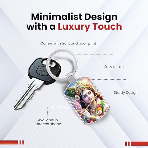 Image of Stylish Metal Keychains with Permanent Glossy Print - Inspirational Quotes & Spiritual Designs - Perfect Key chains for loved ones, Personal Use, Gifts & Return Gifts