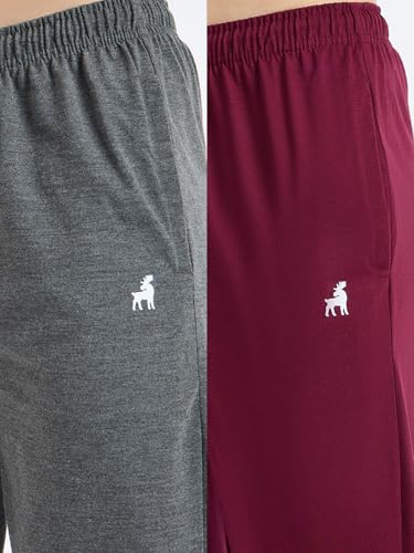Image of Modeve Men Solid Cotton Blend Track Pant for Summer Pack of 2