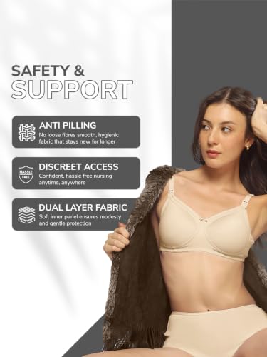 Image of MomToBe Women's Cotton Full Cup Non-Padded Feeding Bra /Nursing Bra /Maternity Bra
