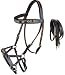 Horse Western Leather Tack Bitless Sidepull Bridle w/Reins Brown 77RT06BR-F