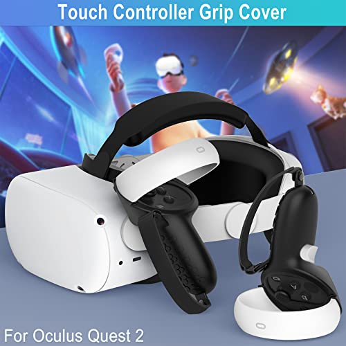 AMZDM 1 Pair Black Anti Slip Grips For Oculus Quest 2 Controller