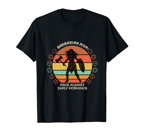 Barbarian Mom Rage Against Early Mornings Funny RPG Women T-Shirt